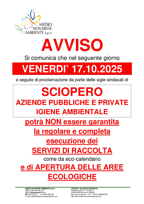Sciopero raccolta rifiuti