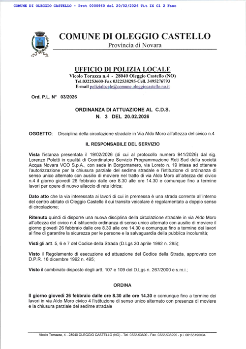 Ordinanza CdS n°3-2026