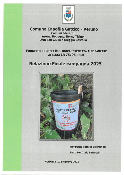 Progetto di lotta biologica integrata alle zanzare ai sensi LR 75/95 e smi