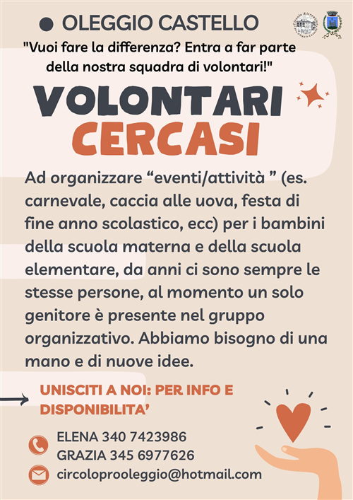 Volontari cercasi